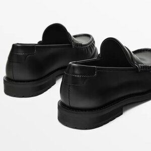 massimo dutti - black mens loafers